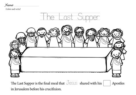 the last supper activities for kids